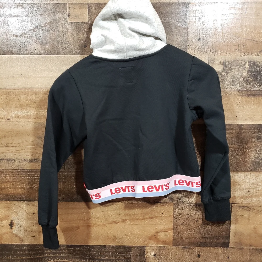 Levi's logo waistband slightly‎ cropped hoodie sweatshirt girls size 8-10 years